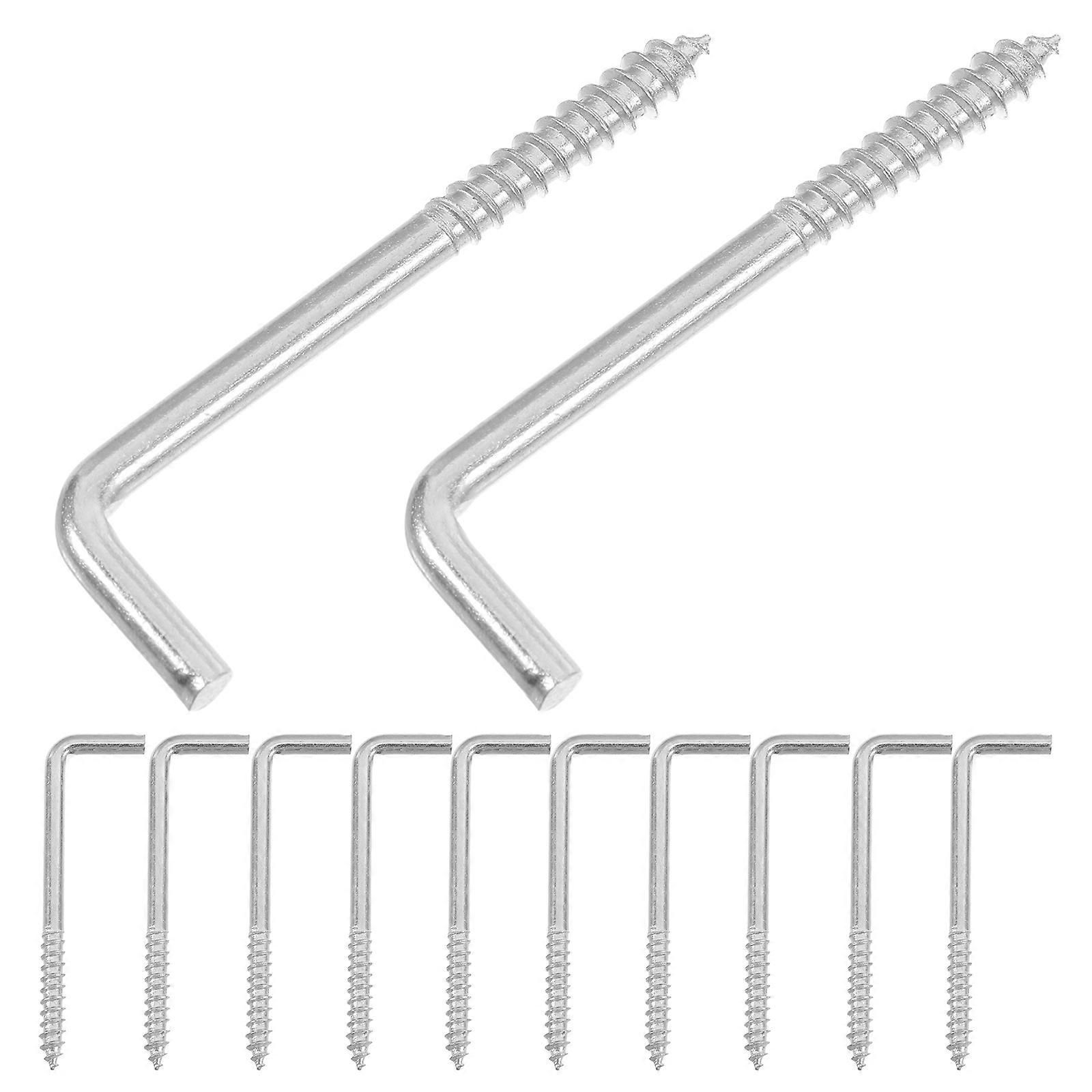 L Shape Right Angle Wall Hook Square Bend Hooks Simple Design For Hanging Jewelry Silver 6.50X2.00X0.40CM 24Set