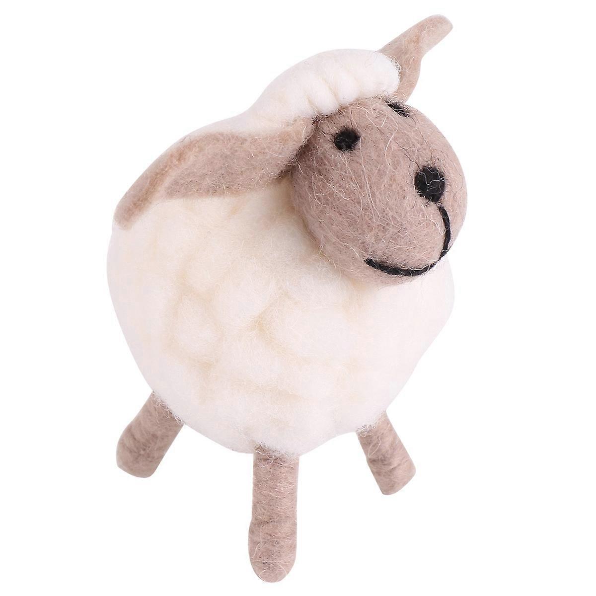 Animal Figurine Sheep Decor Home Decoration Nordic Style White Wool 1Pcs