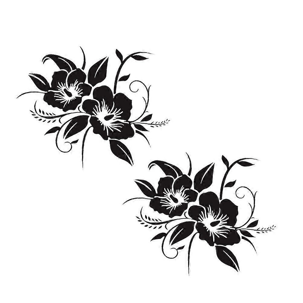 Waterproof Durable Flowers Car Decal Stickers Easy Installation No Residue PVC Material 2Pcs