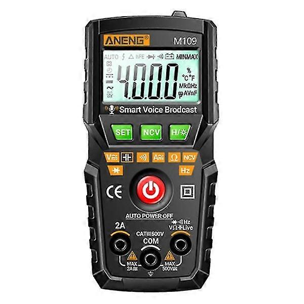 Digital Voltmeter Amperemeter Ohmmeter Multimeter Spannung AC DC Tester Meter (Schwarz)