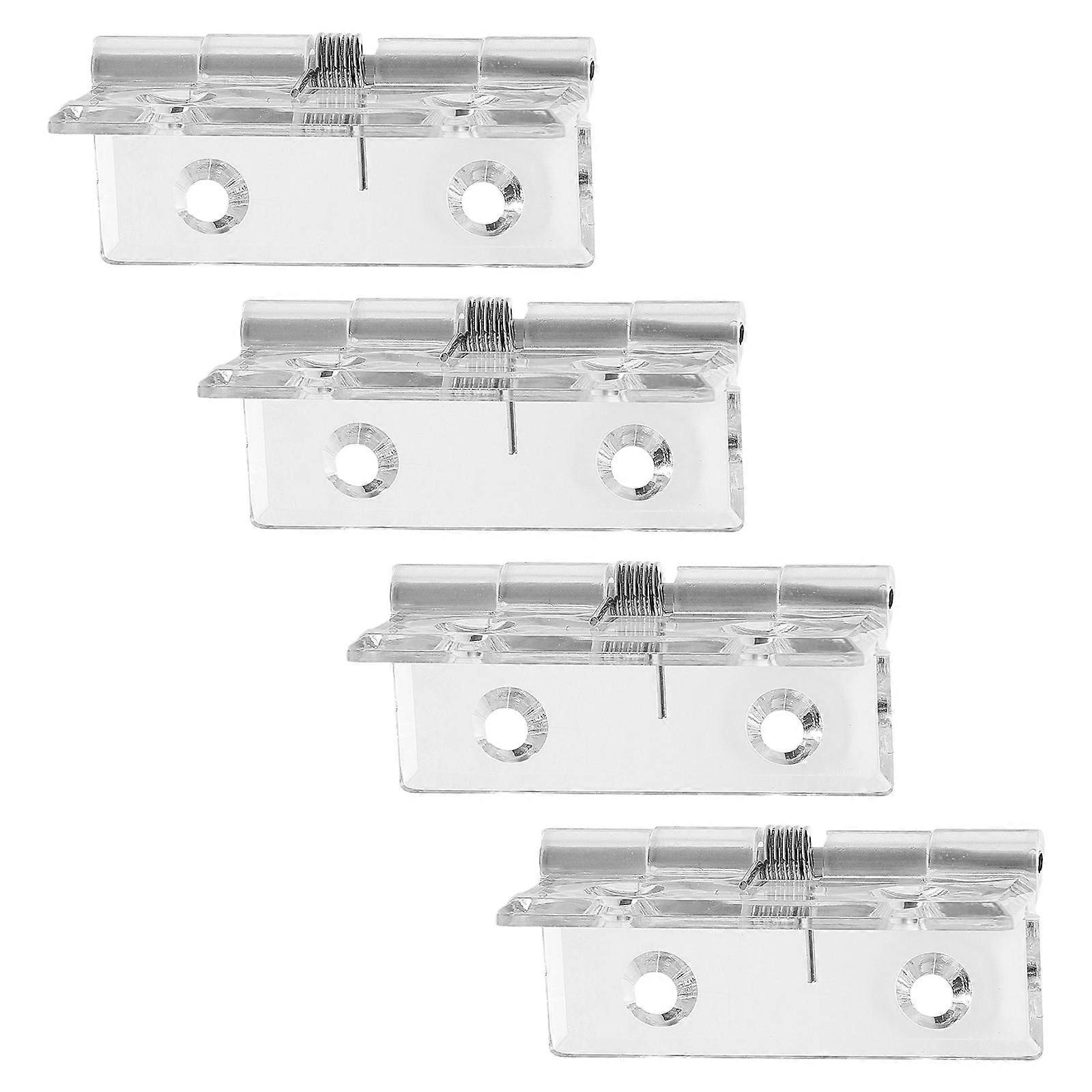 Acrylic Transparent Self Closing Hinges with Spring Action for Cabinets, Doors, and Windows – Stylish Hidden Hardware for Seamless Installation