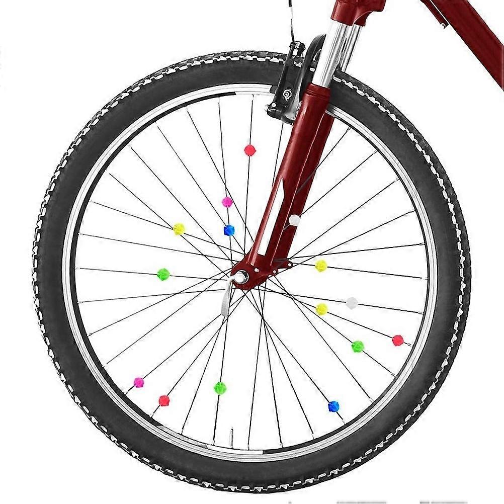 Luminous Round Beads for Bicycle Wheel Decorations Reusable Plastic Assorted Color 36 Pcs
