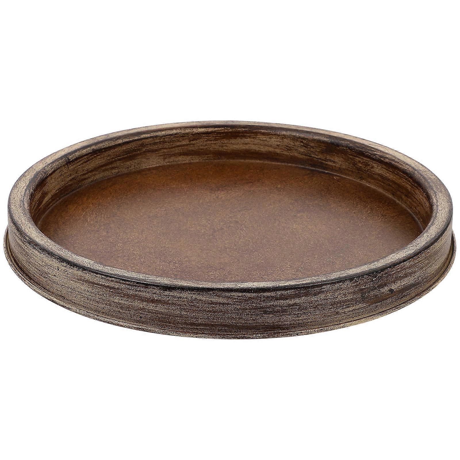 Bandeja de Ferro Marrom Escuro para Decoração Perfeita para Quarto, Sala de Estar, Cozinha, 7 Polegadas