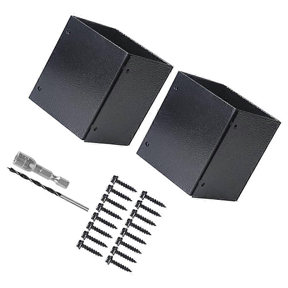 Adjustable Mailbox Post Protector 2 Sets Square Base For Homeowner Use Featuring Easy Installation