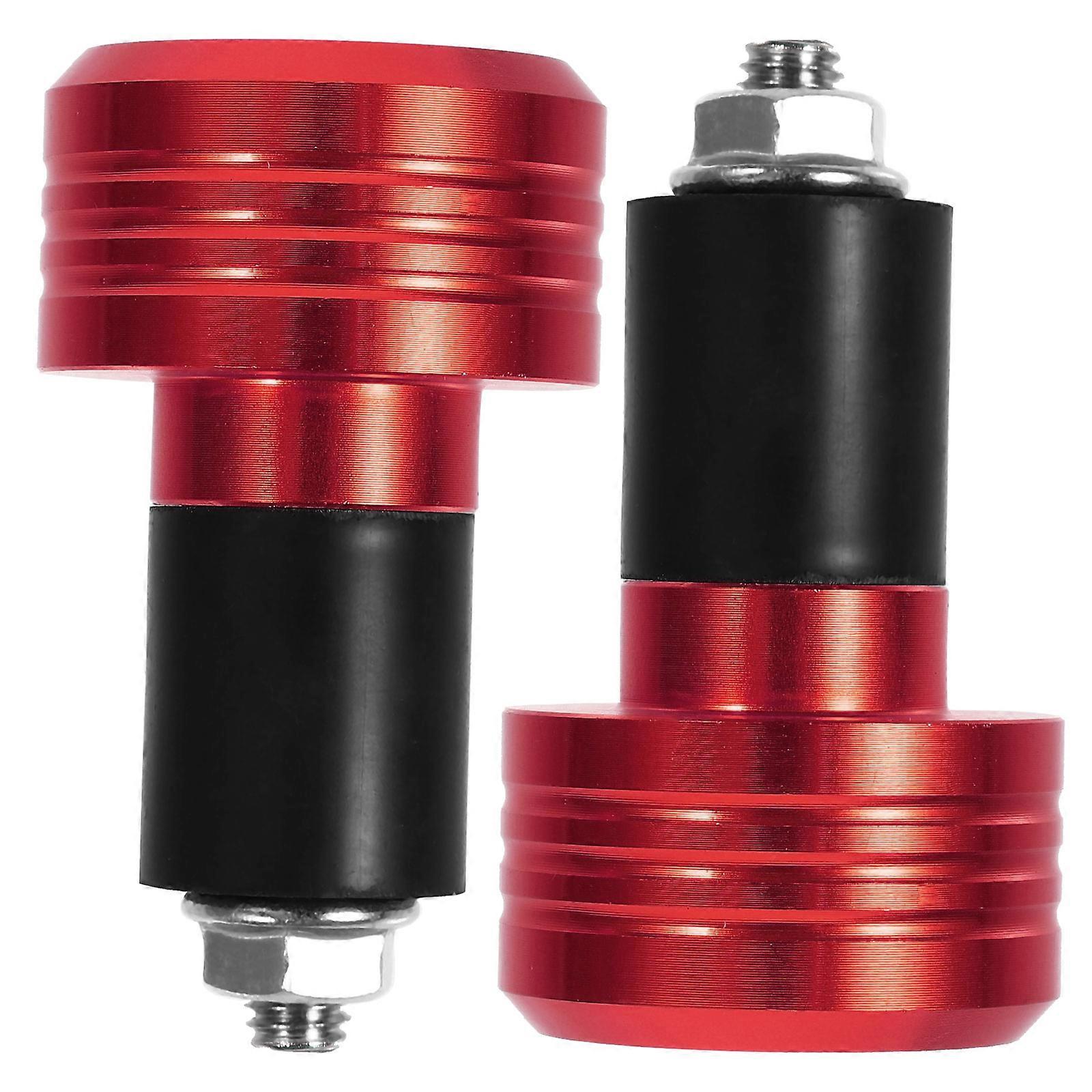 Durable Aluminum Red Motorcycle Handlebar Grips with Thread Design for Most Bikes 1 Pair