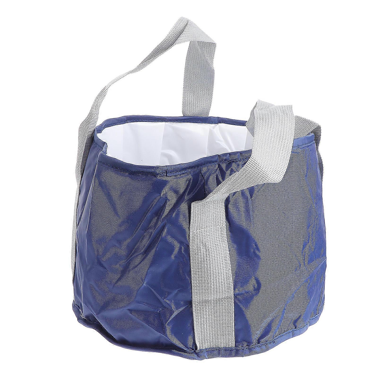Grey Collapsible Basin with Double Layer Fabric for Holding Water Portable and Foldable 1pc