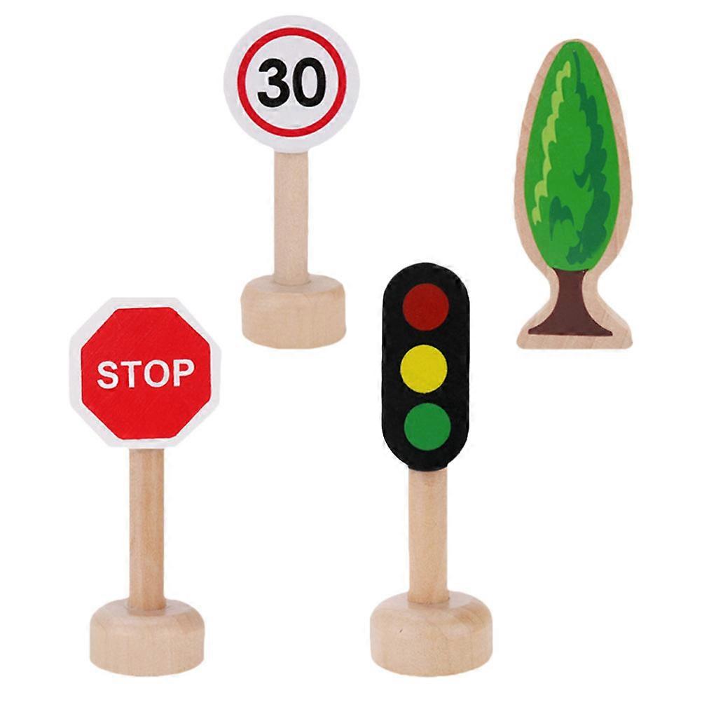 8pcs Road Sign Models for Street Sign Play – Educational Traffic Signs for Creative Play and Parent Interaction