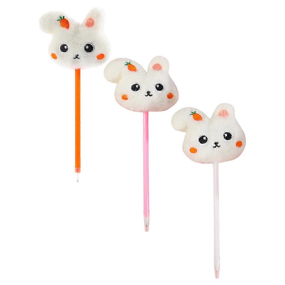 Kawaii Bunny Shape Ballpoint Pens For Office Use And Classroom Use Assorted Color Writing 3Pcs