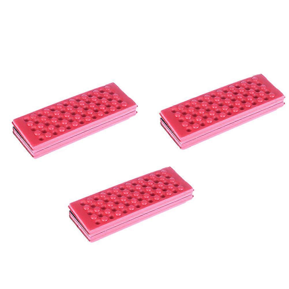 キャンプシートポータブル3Pcs折りたたみ式クッションピクニックパッドXPE素材レッド耐久性9.5X27CM