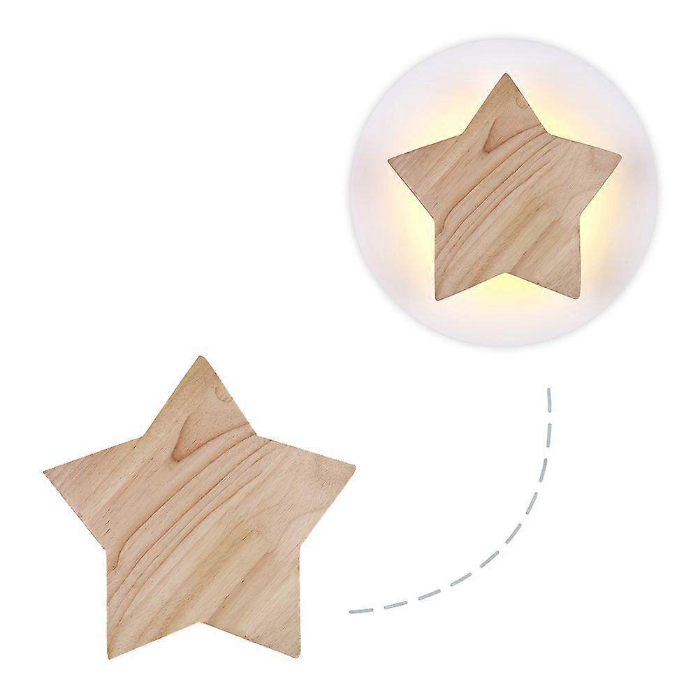 LED Wooden Lamp Ideal For Nursery And Aisle Spaces 9W Light Brown 1Set
