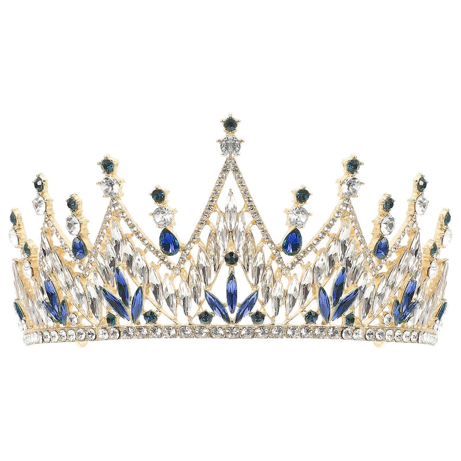 Crown For Bride Baroque Style Wedding Accessory Suitable For Anniversary And Parties Crafted With Rhinestones In 1Pack