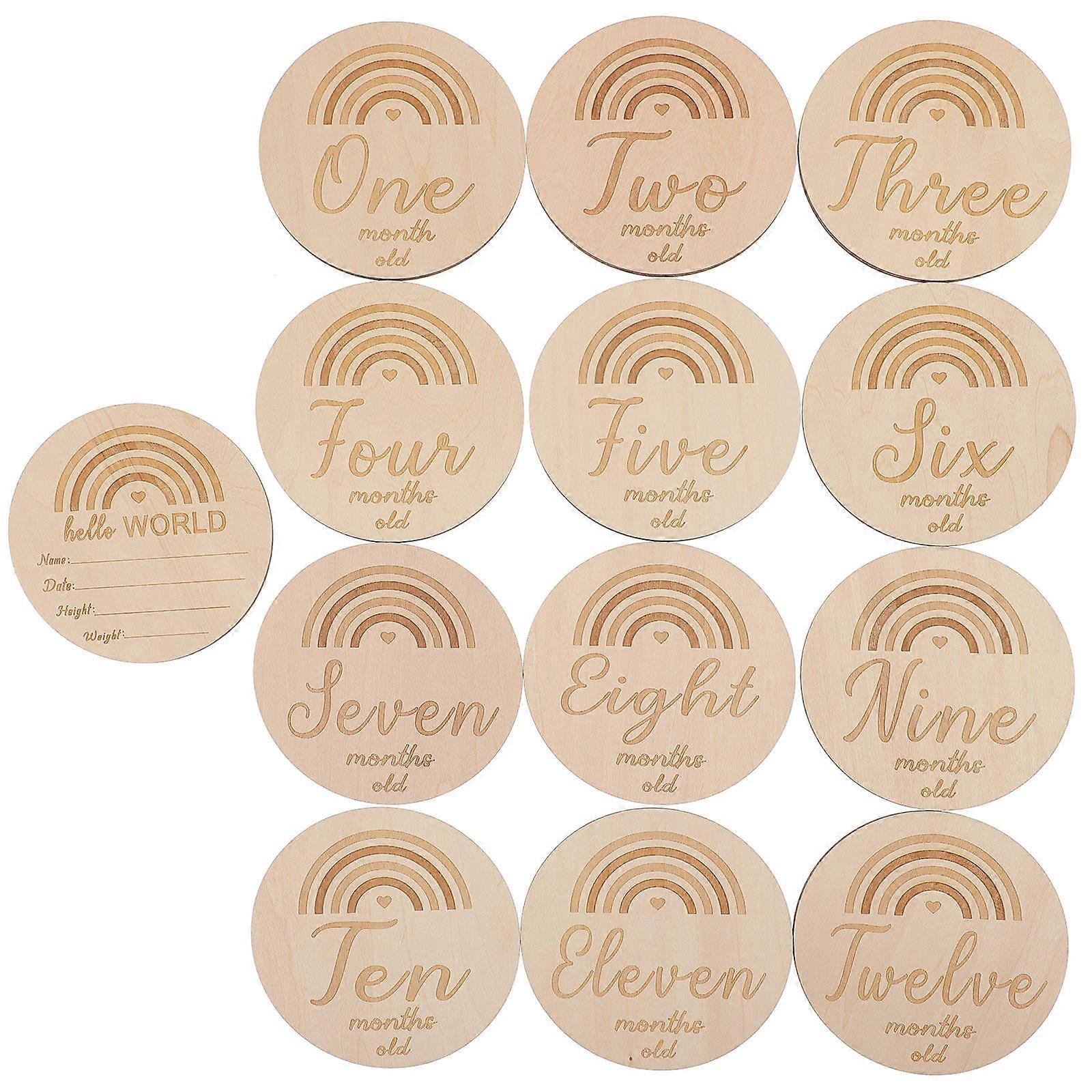 13pcs Milestone Cards for Newborn Growth Tracking, Monthly Announcement Signs, Unisex Photography Props for Showers & Keepsakes
