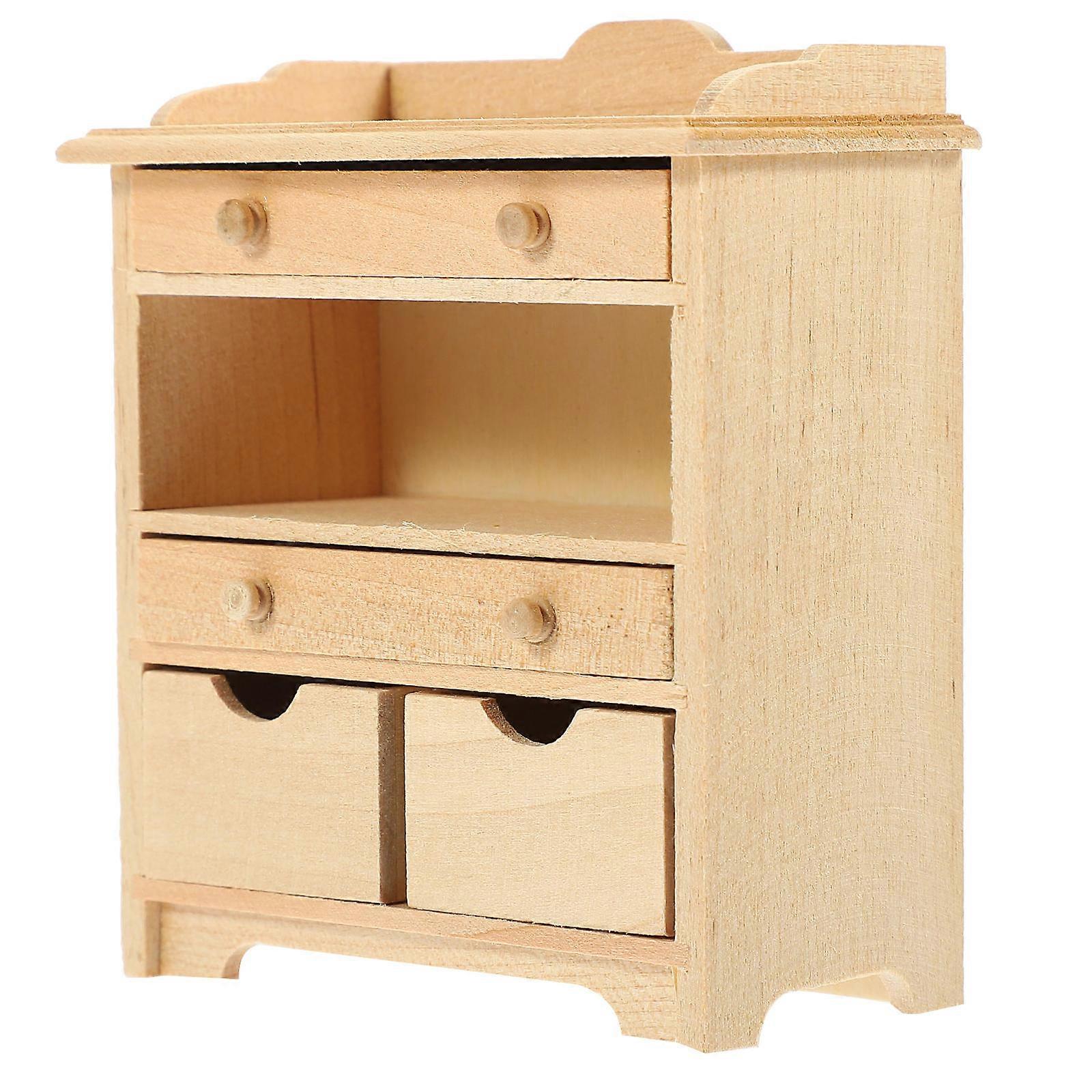 Miniature Furniture Dollhouse Scene Model Beige 7x4x8.7cm Scene Enhancement 1Set