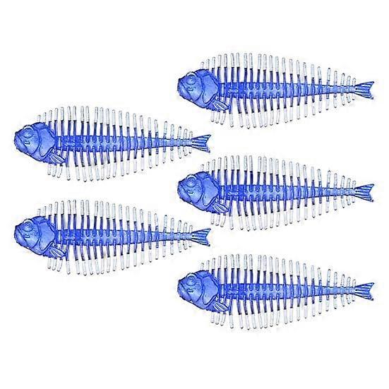 5 יחידות 6 ס"מ / 2 גרם פיתיון עצם דג רך עם נצנצים ריאליסטי TPE צבעוני מלאכותי יוני פיתיון מים מתוקים אביזרי דיג במים מלוחים