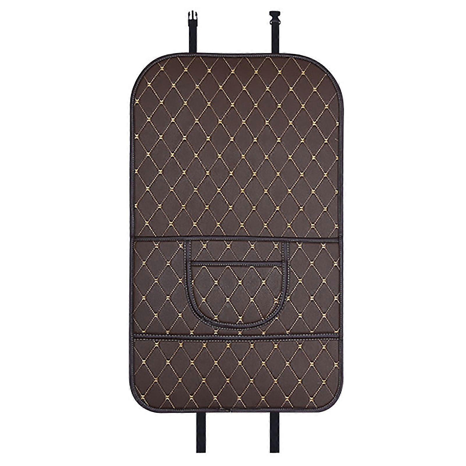 artificial leather car back seat protector with storage