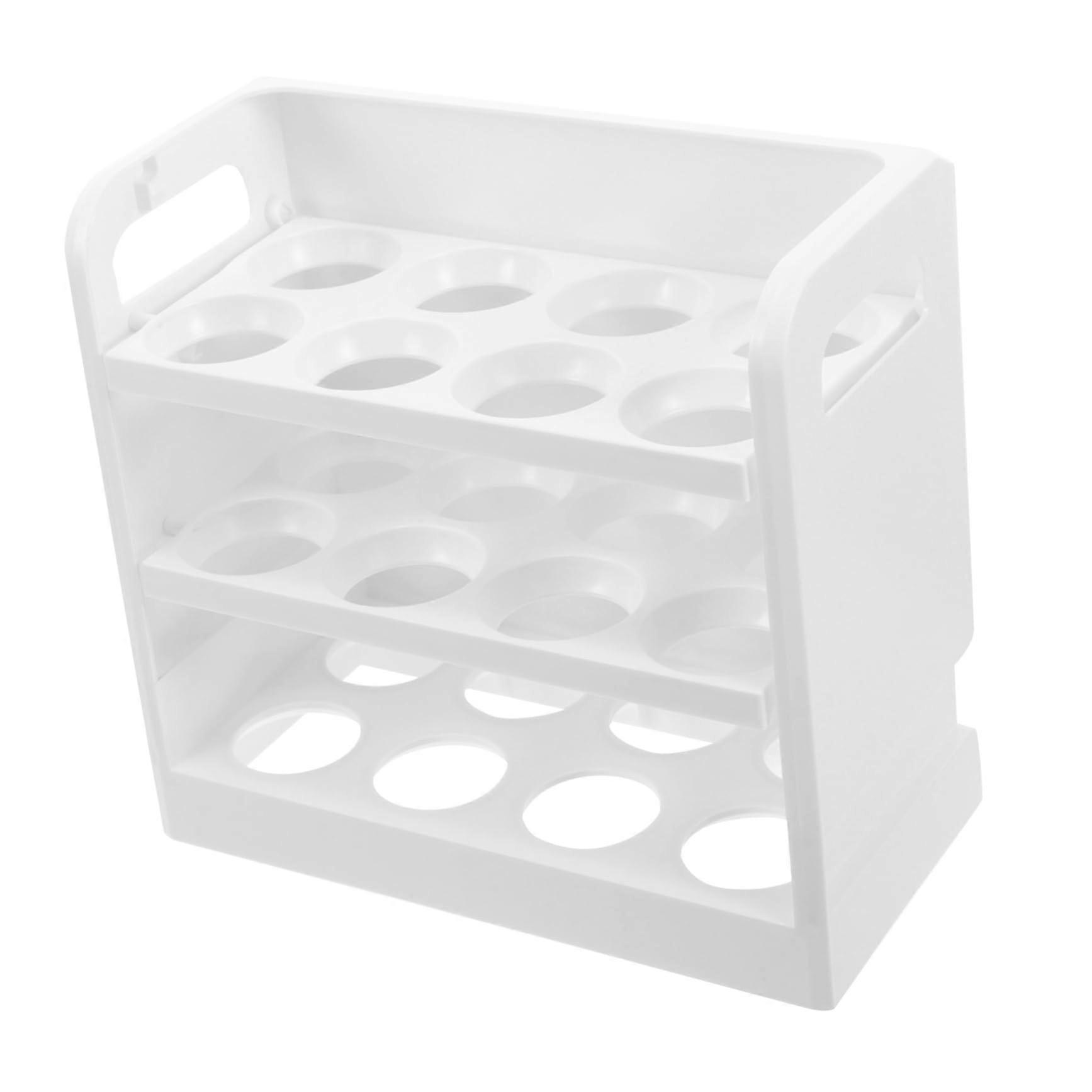 Storage Box for Eggs, Penguin Egg Holder, Egg Holder for Egg Rack, Made of Plastic, 3Layer Egg Stand, 3Layer Egg Holder, White Storage Rack ABS