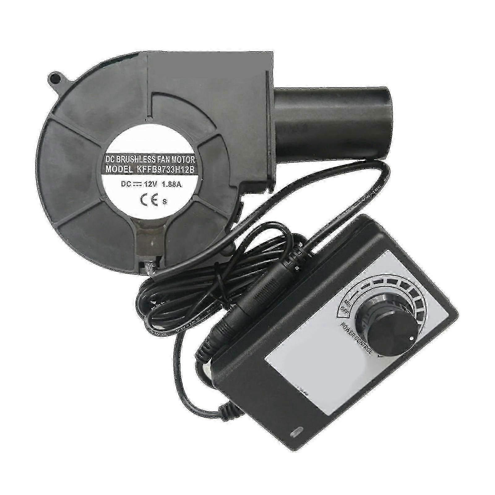 9733 Blower Fan Air Blower High Speed Dc 12v Turbo Centrifugal Fan With Variable Speed Controller For Oil Stove Bbq
