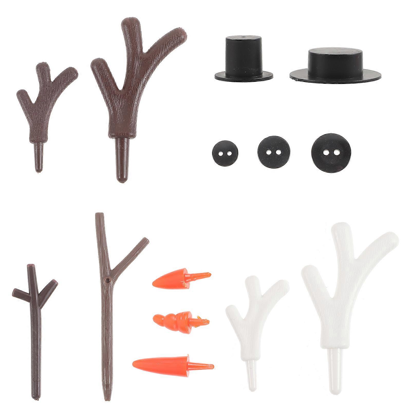 Christmas Theme Snowman Accessories For DIY Enthusiasts With Colorfast Plastic Parts 1 Set