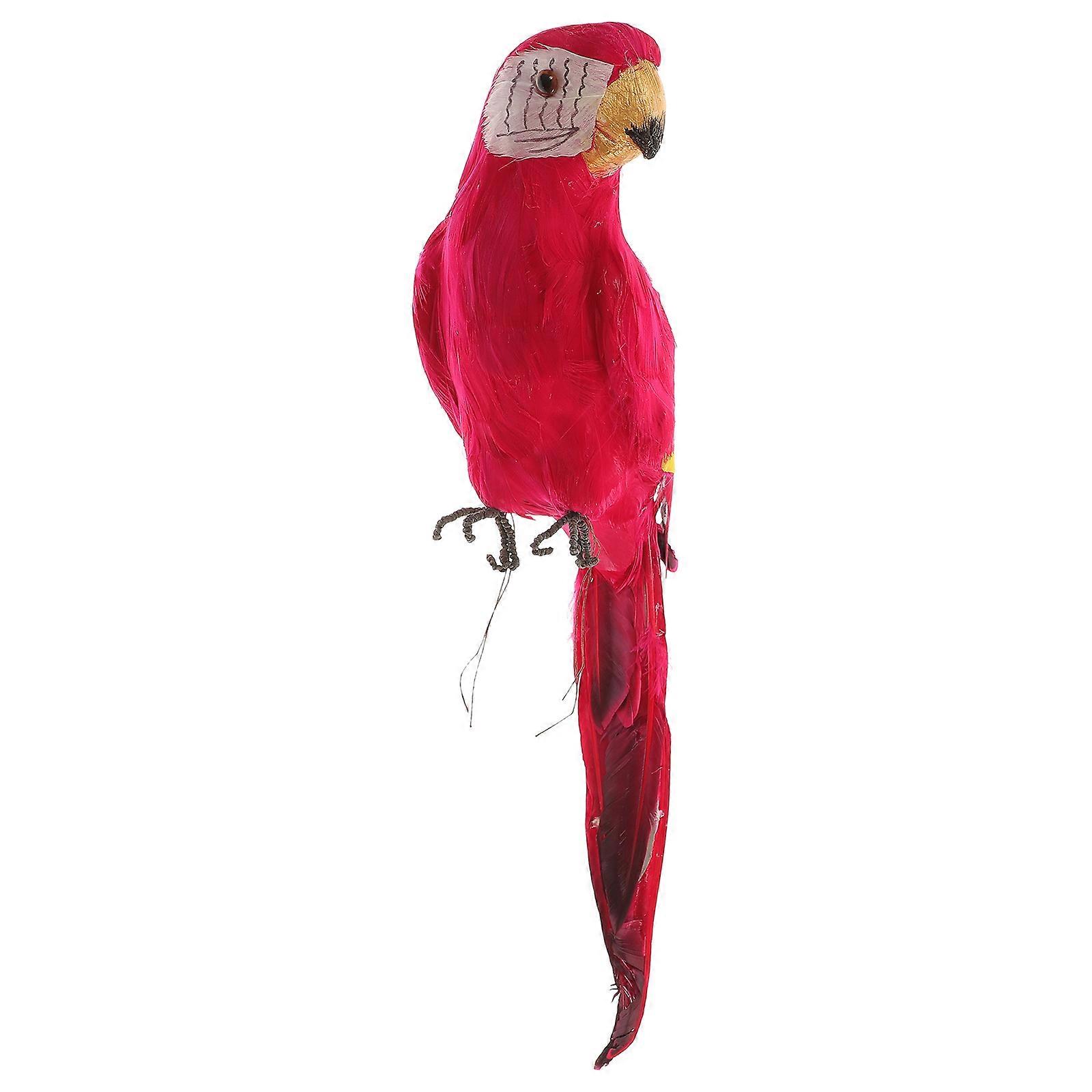Red Parrot Garden Ornament Made of Synthesis Material for Decorative Use in Yard and Garden 1 Piece