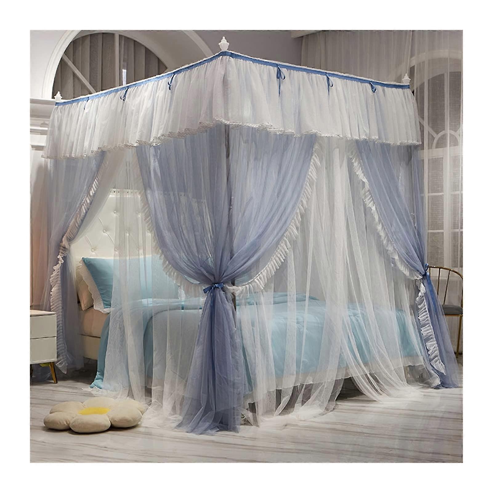 Bed Canopy with Mosquito Net for 1.5m Wide Beds, 360° Luxury Bed Cape (Style 3)