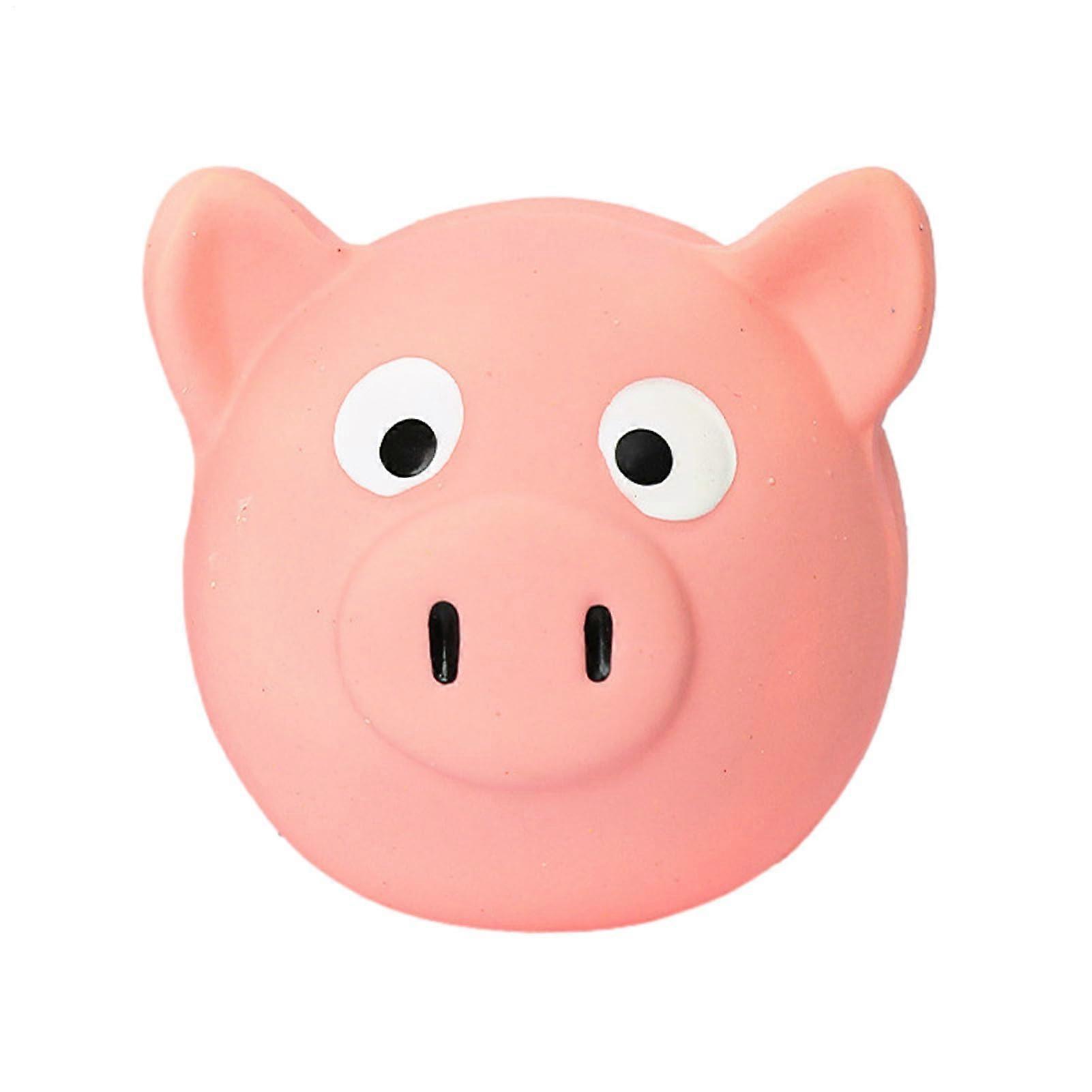 Rubber Dog Balls for Puppies, Non-Toxic Latex Chew Toy with Grunting Sound, 2.3-Inch Interactive Squeaky Toy