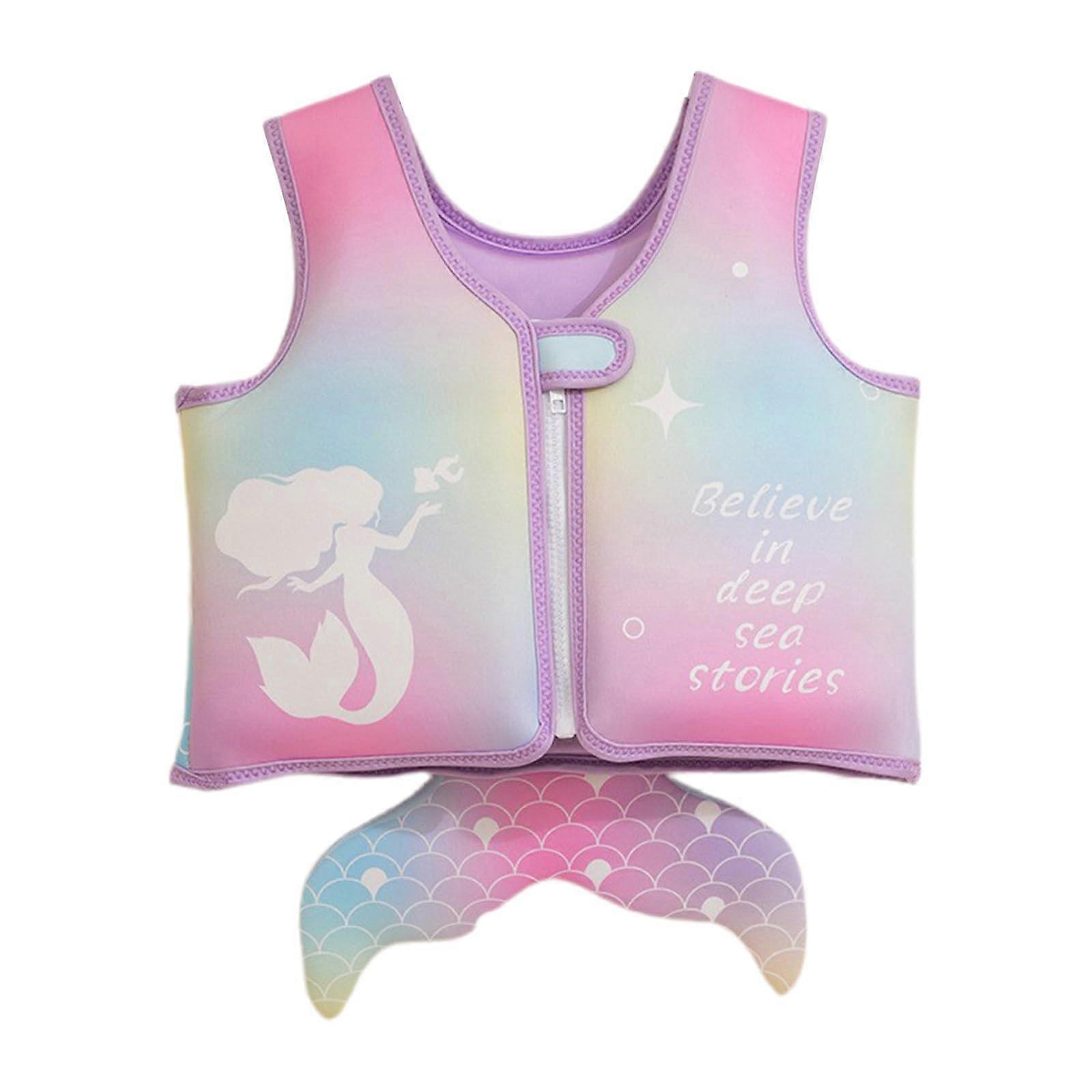 Child Swim Vest, Adjustable Neoprene Life Jacket with Double Safety Straps for Kids 2-10 Years, Baby Purple