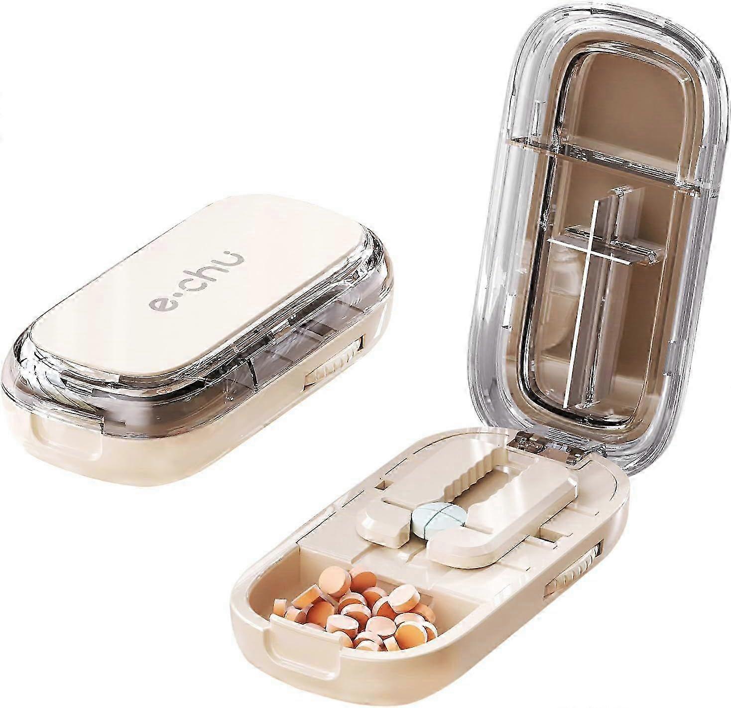Pill Cutter, Precision Pill Cutter, Compact and Portable, 1 Split into 2, 1 Split into 4, Multifunctional Medicine Cutter, Medicine Box