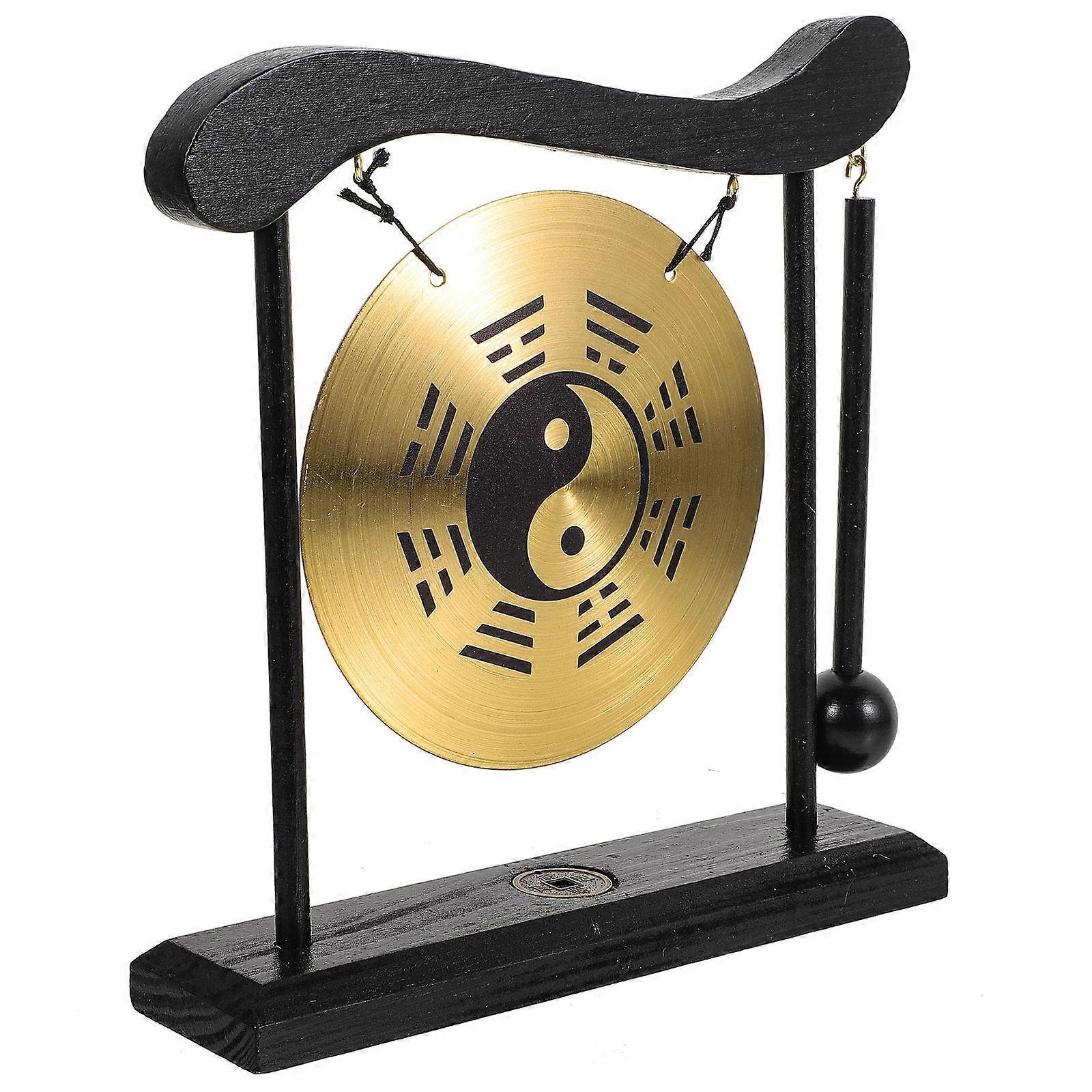Traditional Chinese Desktop Gong With Drumstick Perfect For Yoga Meditation Indoor Use 1Set