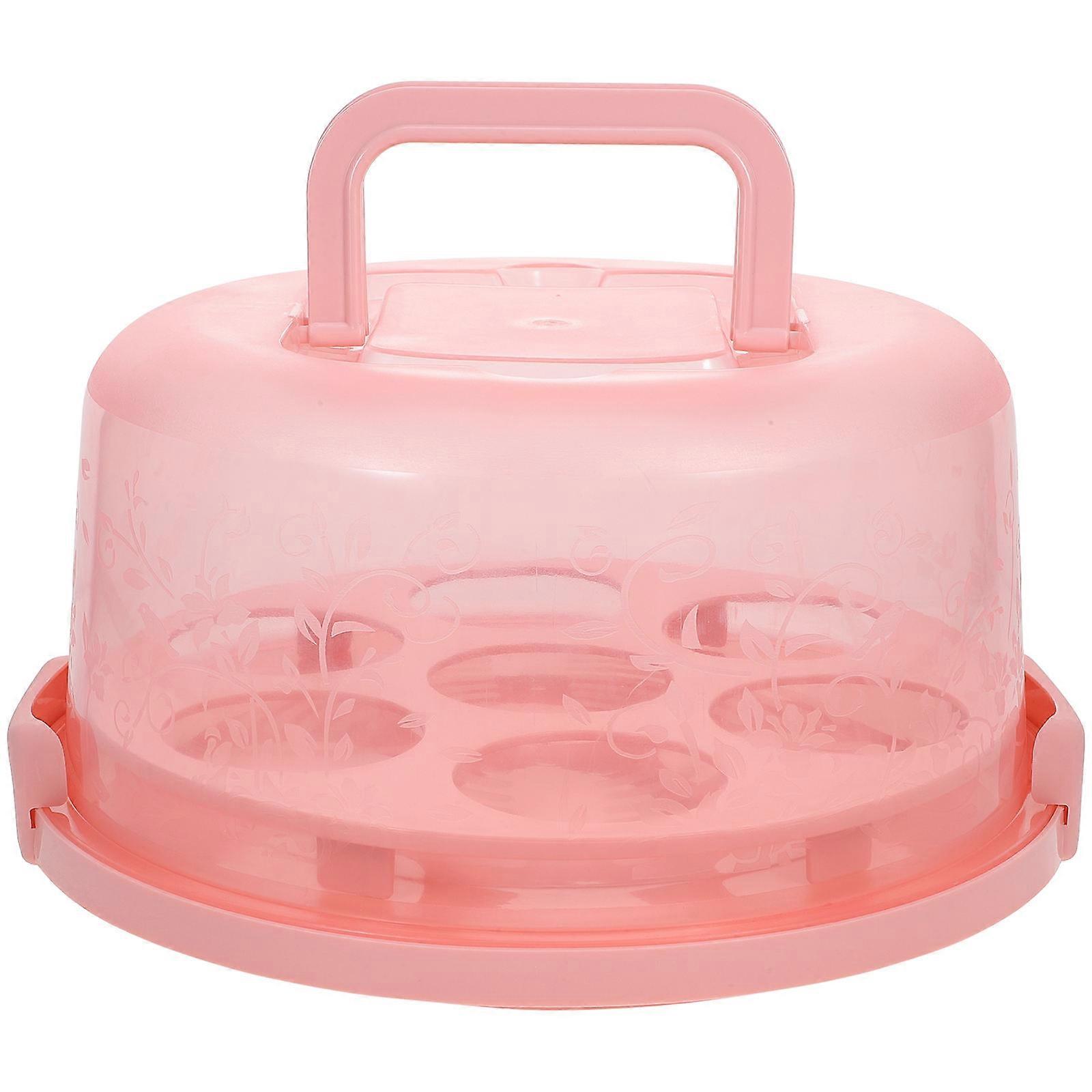 Portable Cupcake Boxes with Lid for Party Pink PP Material Ideal for Home Use 6.5 Inches