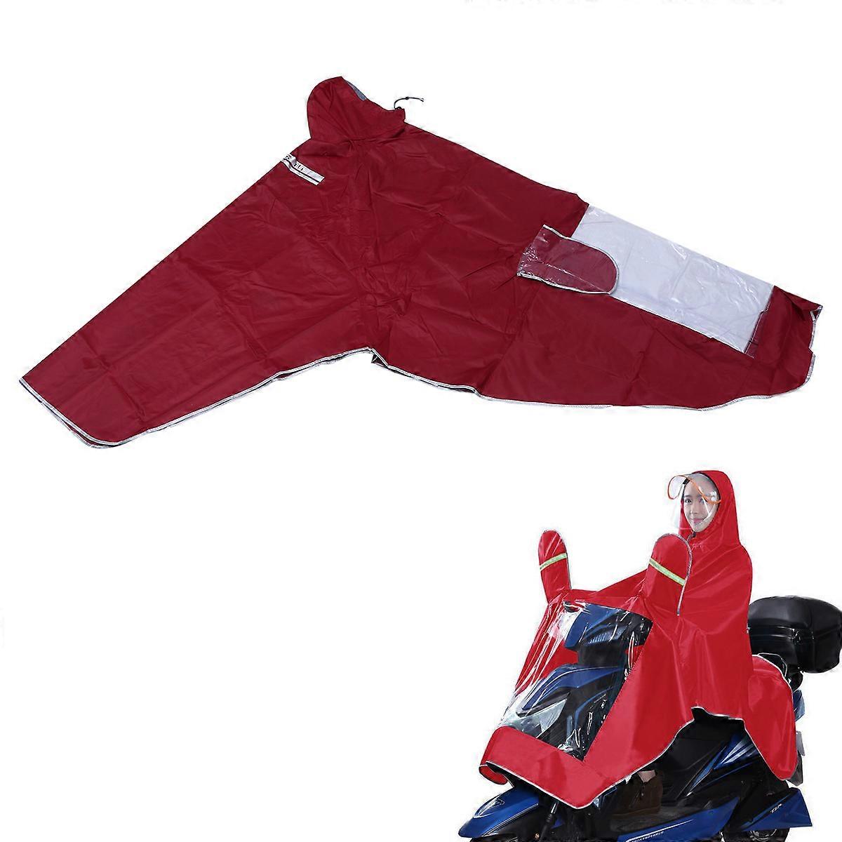 Waterproof Cycling Raincoat For Adults Size XXXXL Foldable In Wine Red 1Pcs