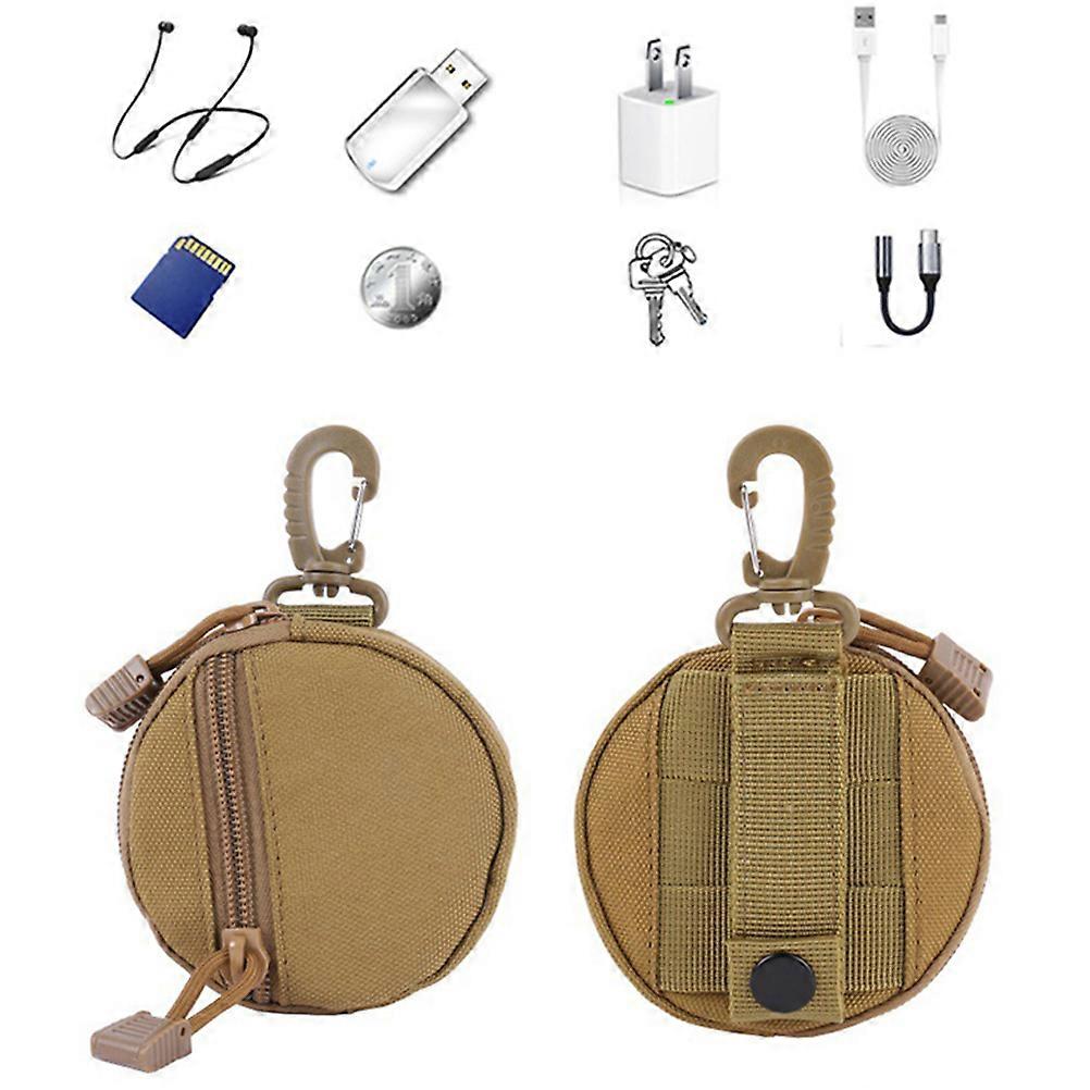 Practical Design Key Pouch Everyday Use Men Women Students Square Shape Coffee Color 1Pcs