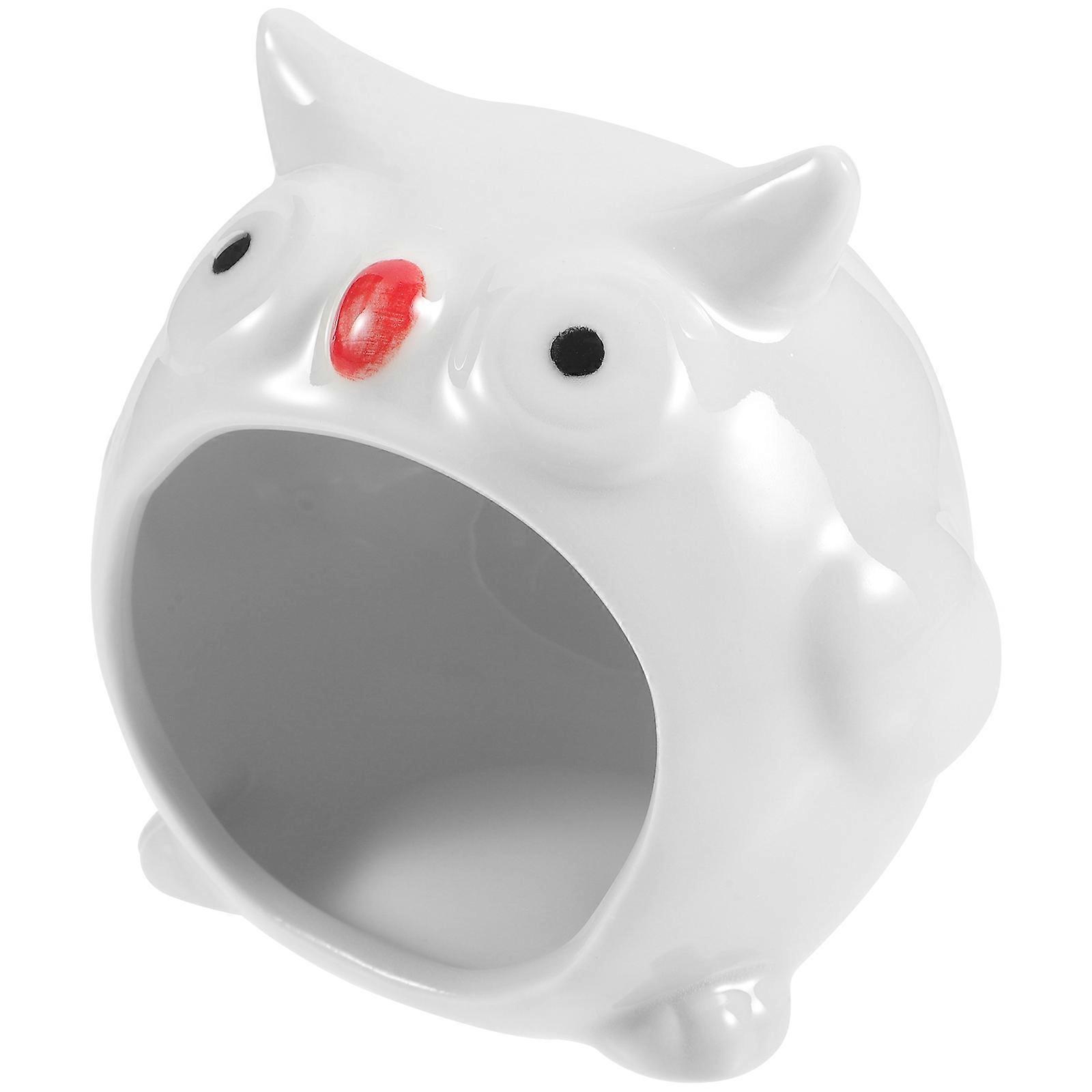 Ceramic Hamster Hideout for Small Pets at Home White Comfortable Nest for Rest and Play