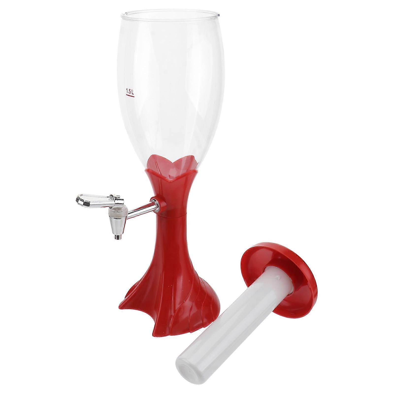 Drinks Dispenser With Tap Practical Drink Dispenser For Home Use 46Cm Height Red Easy Cleaning 1Set