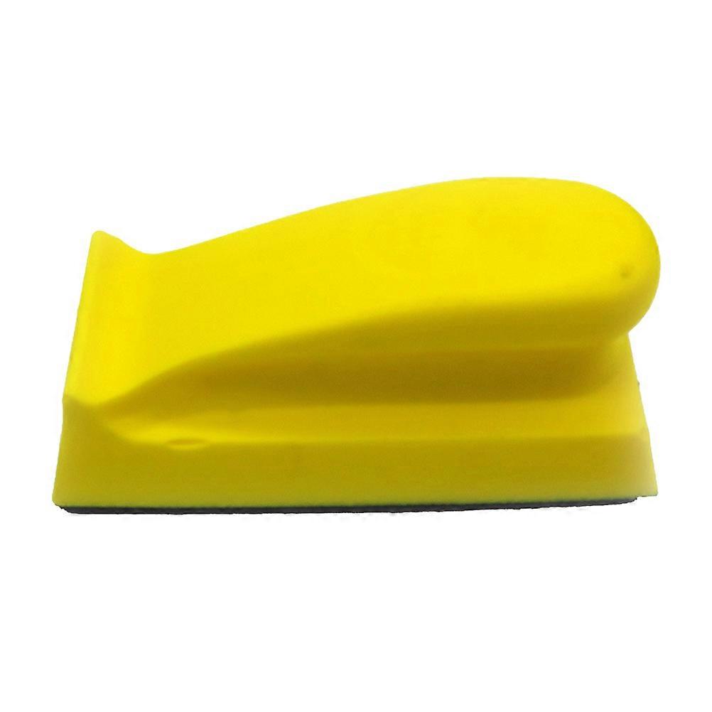66x126mm PU Manual Grinding Disc Sanding Holder Sandpaper Backing Polishing Pad Hand Block Abrasive Back Hook Loop (Yellow)