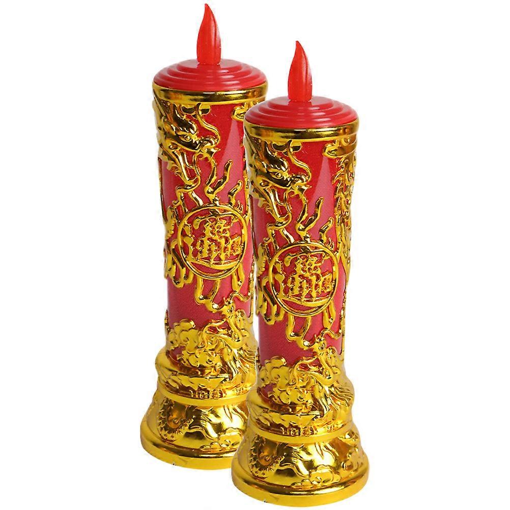 Candle Shape Lights 1Pair For Visiting Relatives Events Reusable Plastic Multi Function