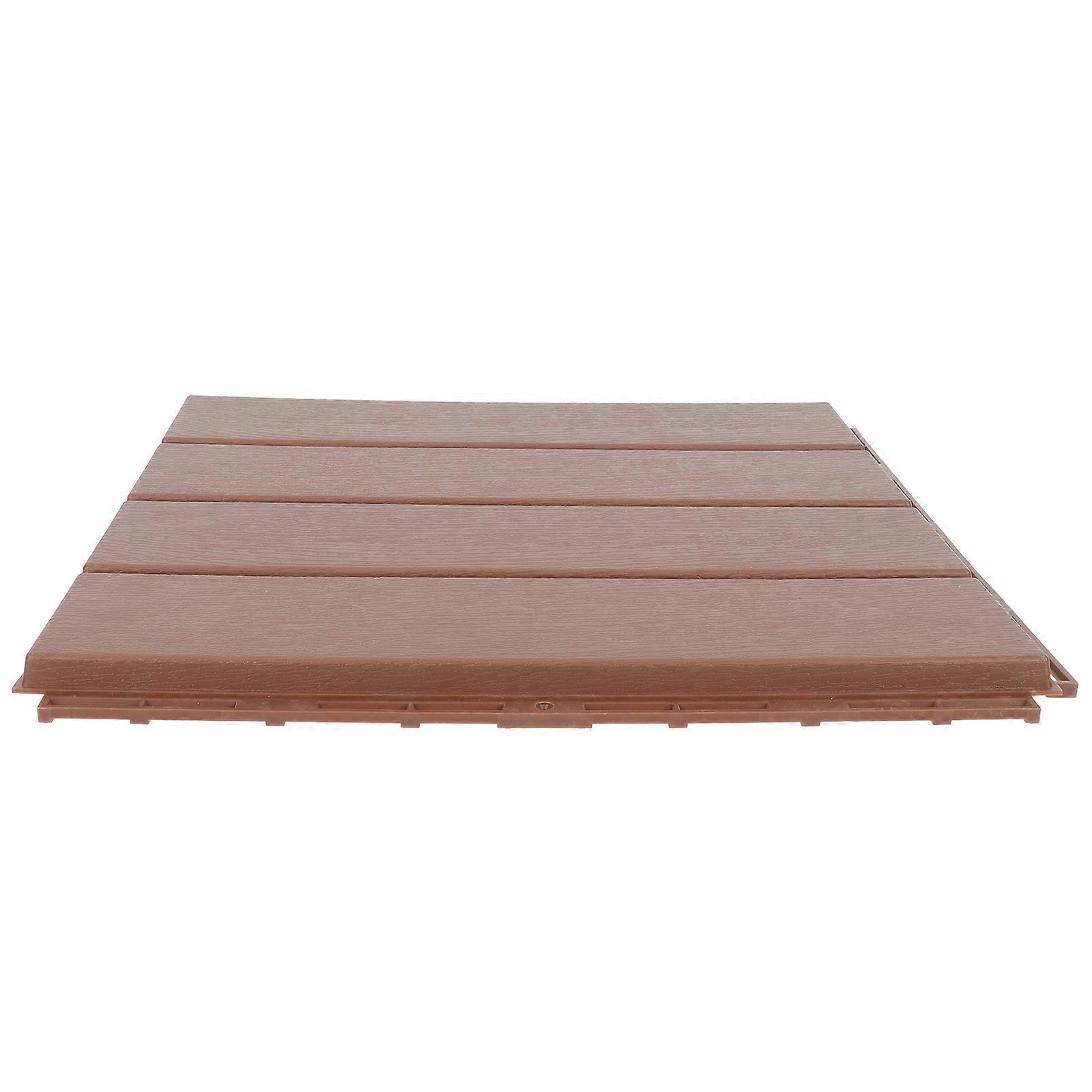 Backyard Splicing Floor For Outdoor Use Durable Waterproof Coffee Wood-Plastic 1Set