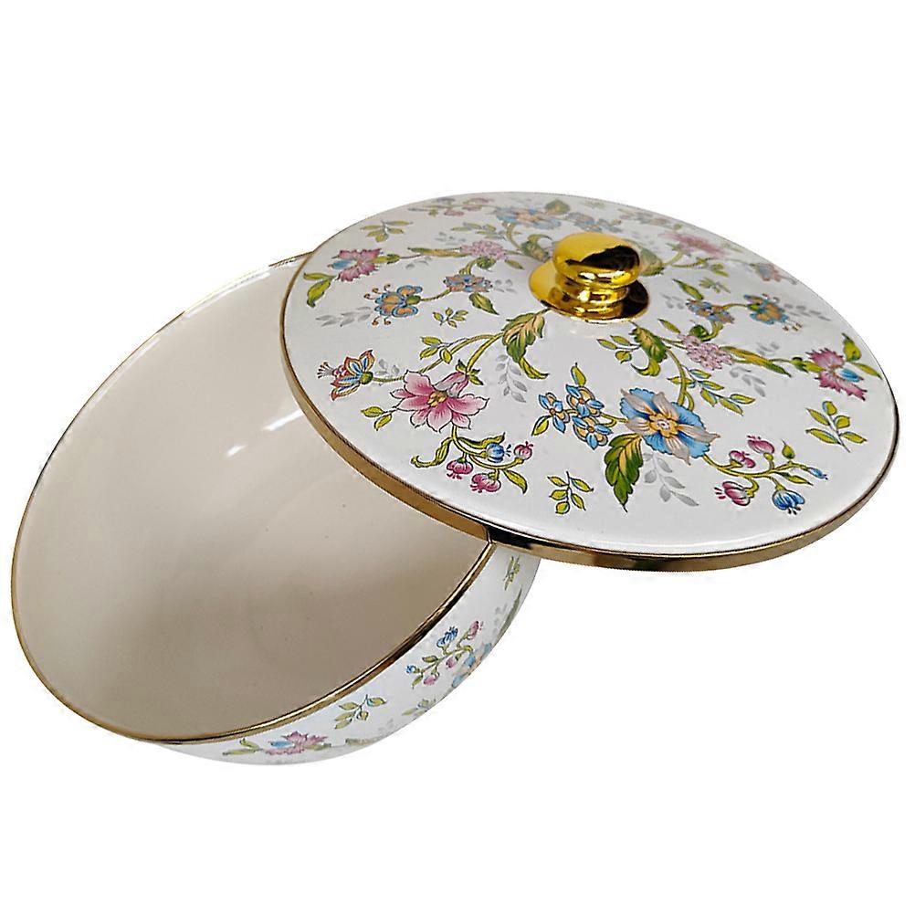 Large Enamel Food Basin with Lid for Storage Use