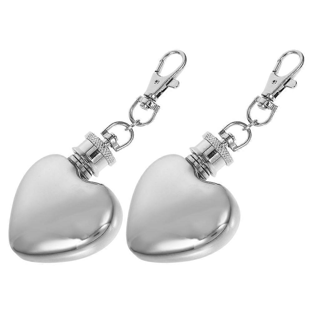 Heart Shaped Stainless Steel Mini Flask with Keychain – Leak Proof Pocket Flask for Outdoor Activities – Cute & Stylish Accessory for Men and Women