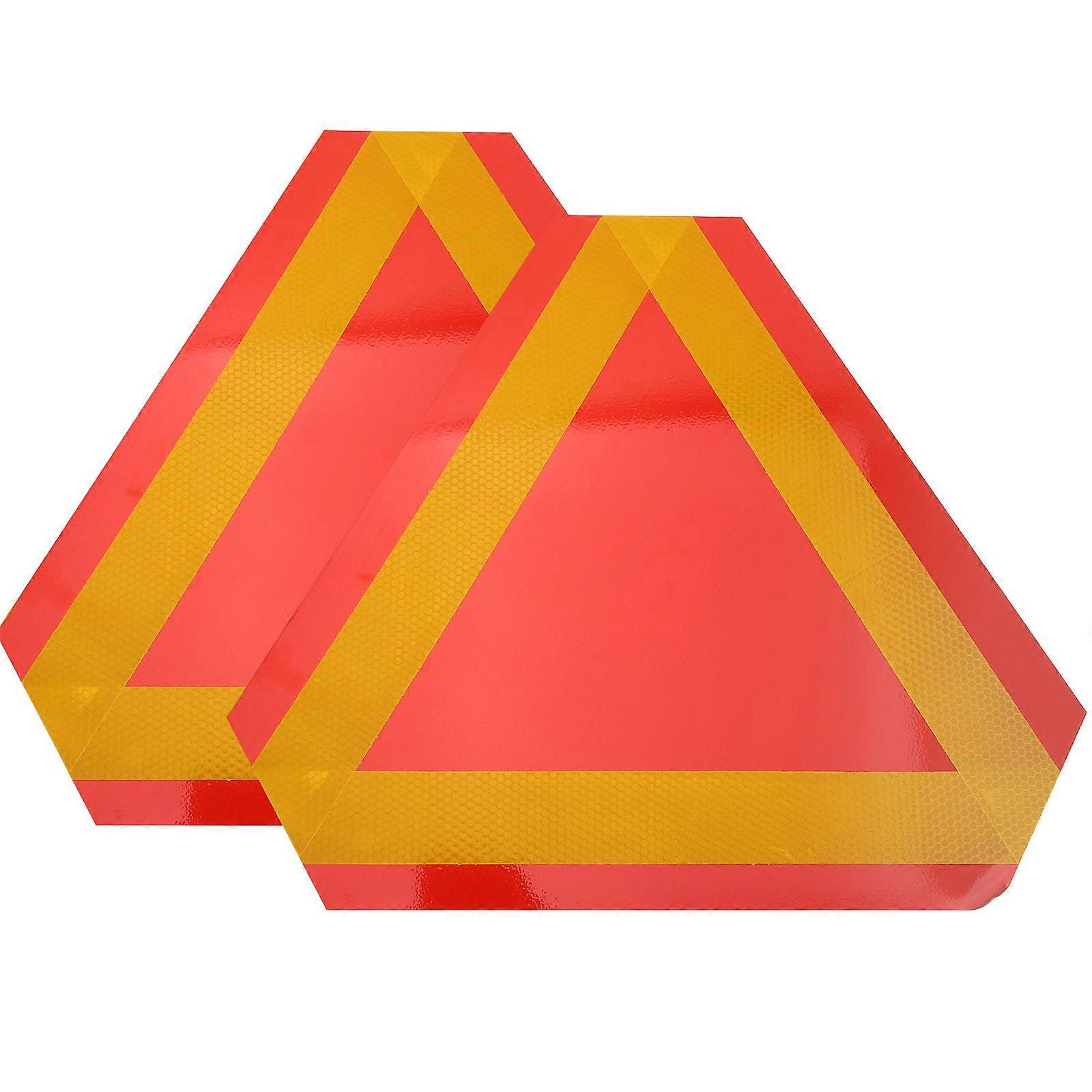 Reflective Triangle Warning Sign for Cars – 2 Pack Vehicle Safety Sign for Slow Moving Vehicles, Weather Resistant Road Safety Equipment
