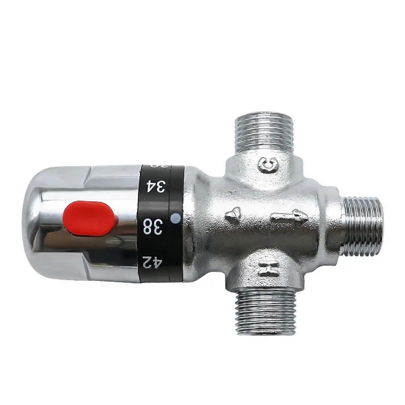 Thermostatic Mixing Valve Bathroom Faucet Temperature Mixer Control Thermostatic Valve Home Improvement (Silver) Ref: 8386