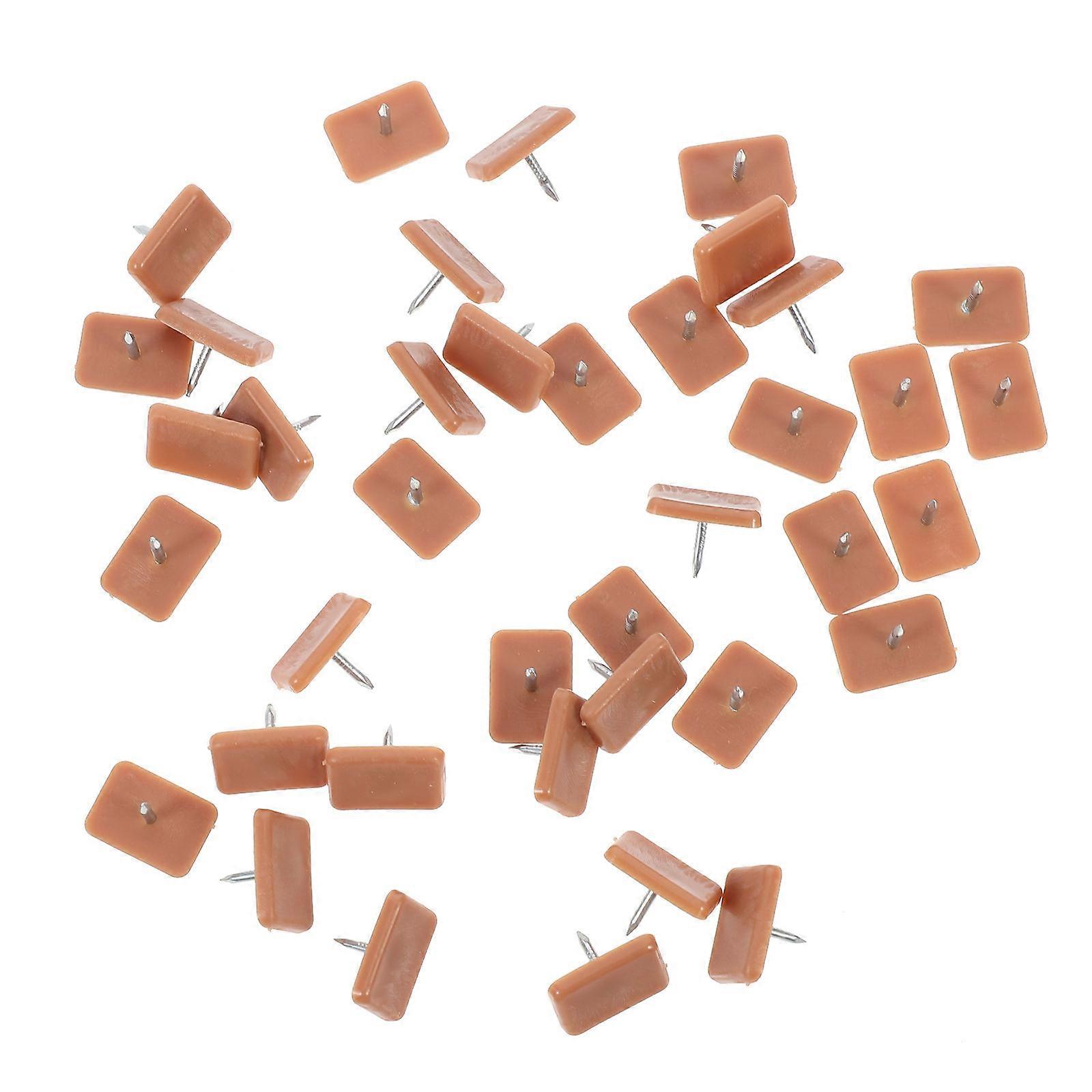 Rectangular Plastic Sliding Nails for Furniture with Brown Color and Durable Quality 40 Pieces