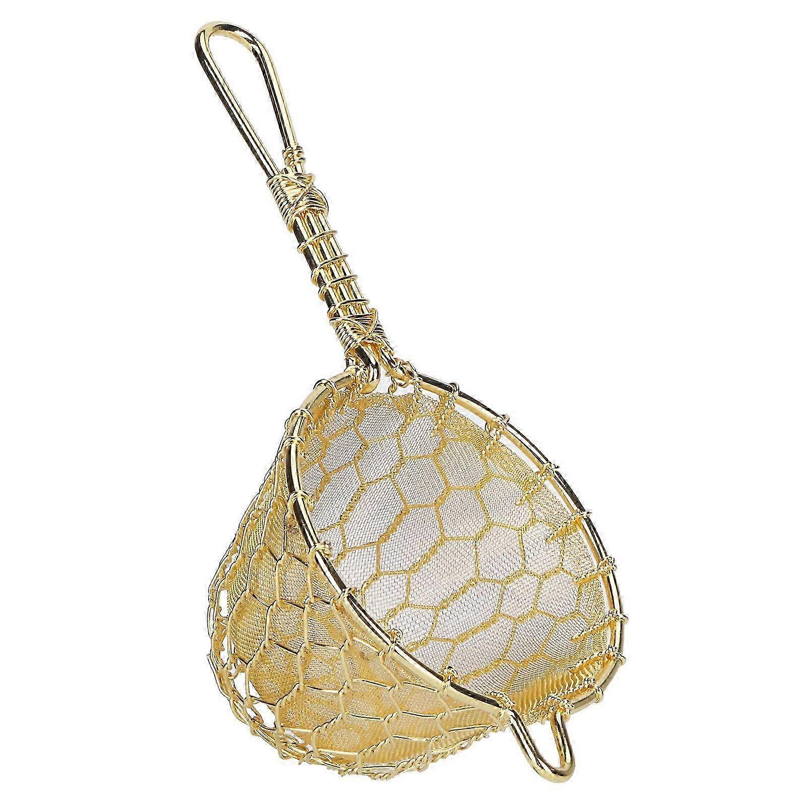 Reusable Copper Tea Infuser Strainer with Long Handle - Loose Leaf Teapot Filter for Perfectly Brewed Tea