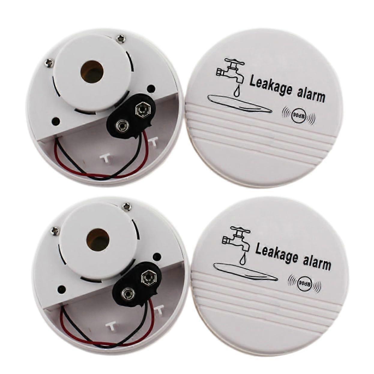 Water Alarm System 2 Pack Kitchen Detector Laundry Room Leak Alarm Moisture Sensor for