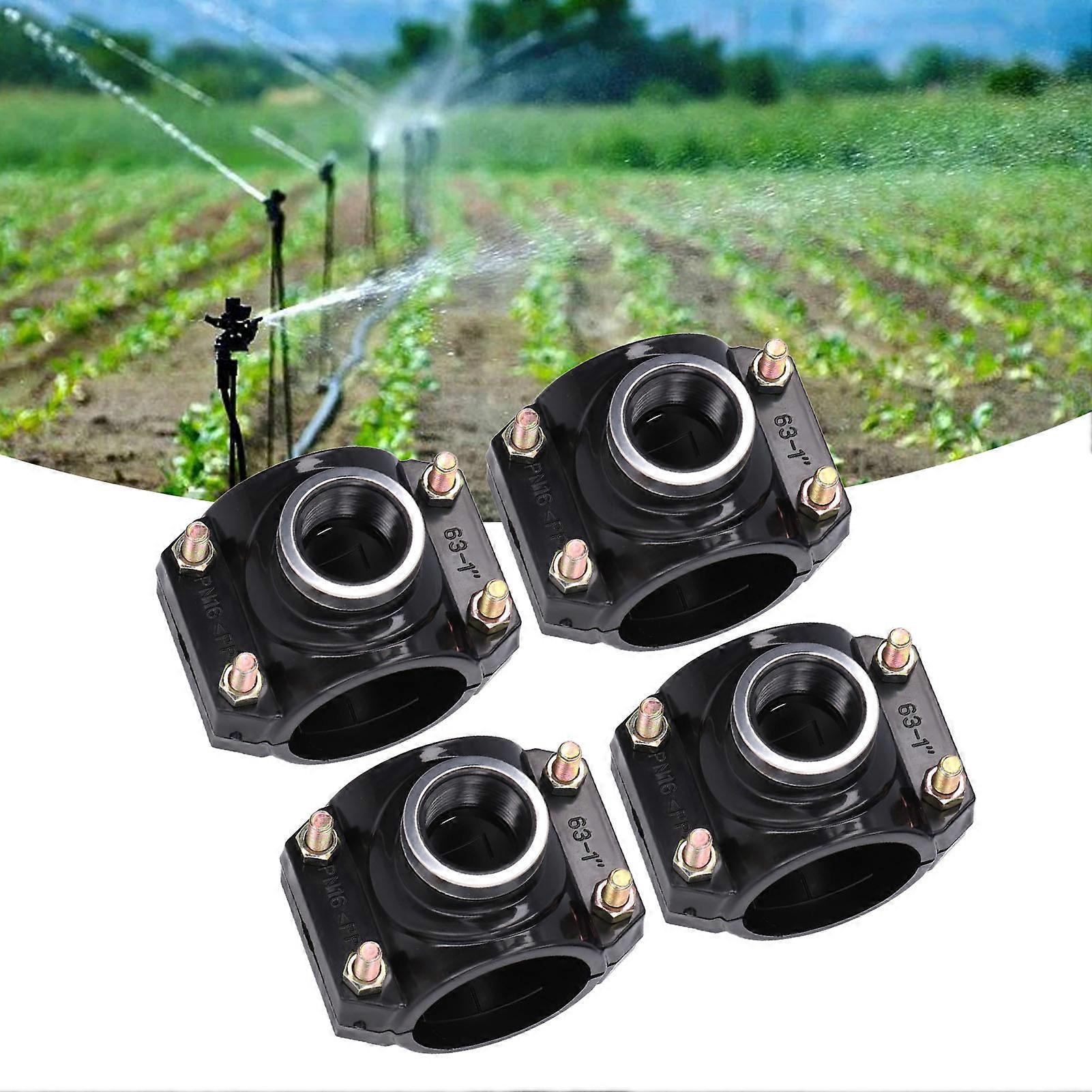 4 Sets Water Drain Saddle Plastic Pipe Additional Quick Connector Tee Kit G1 Female Thread