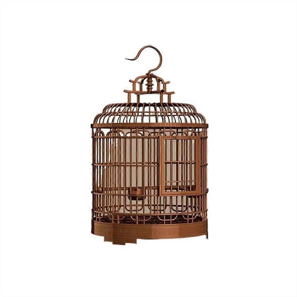 Bird cage, round, plastic parrot cage with net for parrots and canaries, breeding cage, singlelayer, decorative cage, pet bird cage