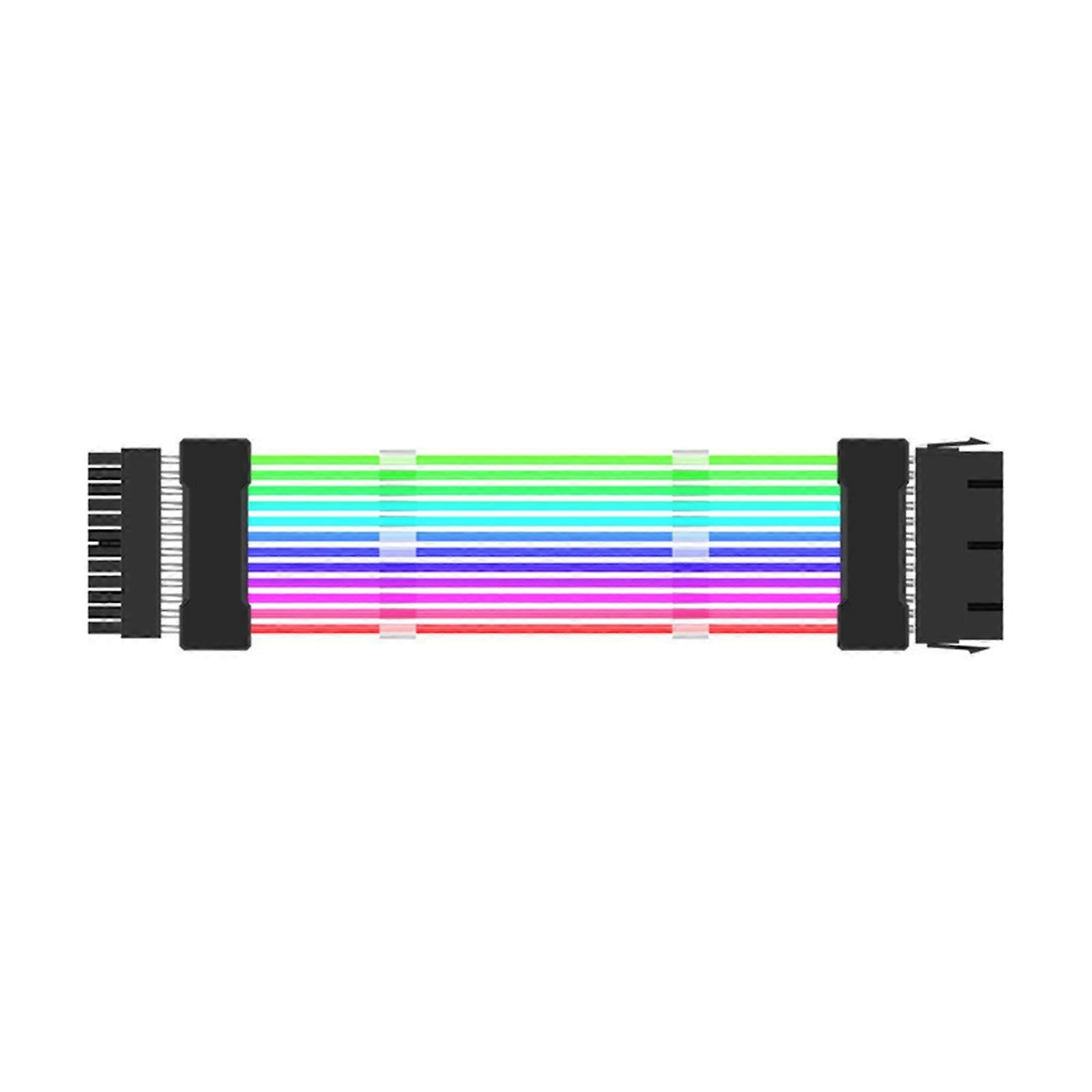 ARGB LED Synchronous Extension Cable 24 Pin Adapter with 2 x 8 Pin and 3 x 8 Pin for Desktop Graphics Cards