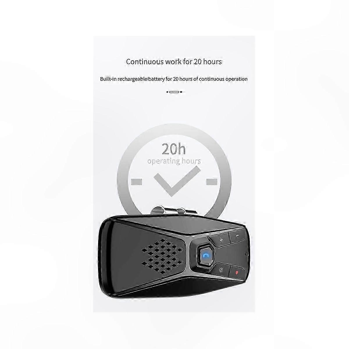 Wireless Bluetooth 5.0 Handsfree Speakerphone with Microphone for Car Automatic Shut Down Feature