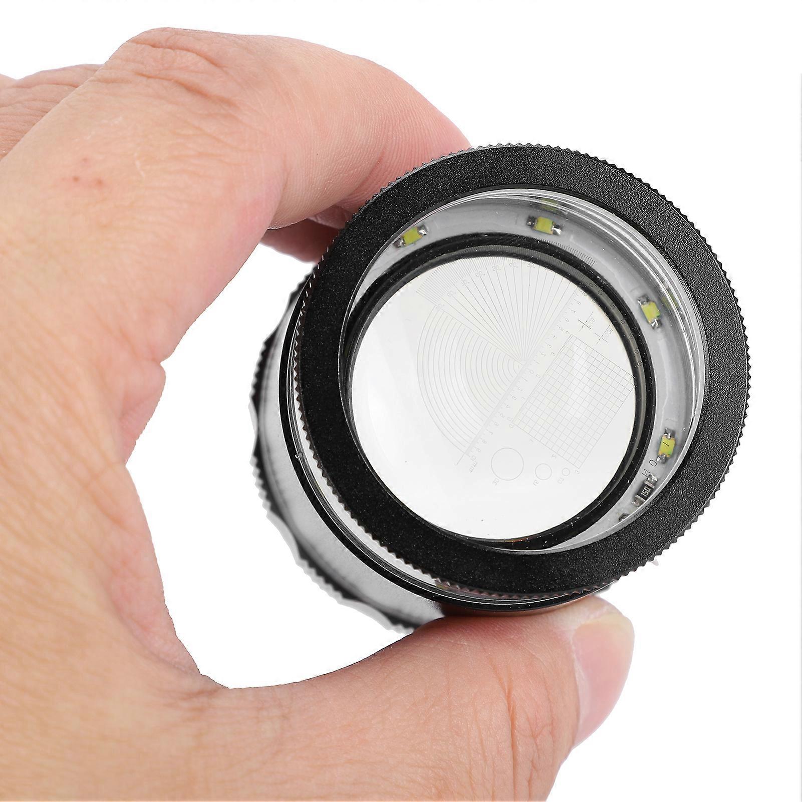 8LED 10X Magnifier Loupe with Scale High Definition Adjustable Magnifying Glass