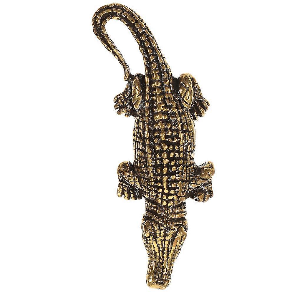Brass Crocodile Keychain Pendant Charm Vintage Design DIY Accessory for Personal Use, Durable Metal Craft