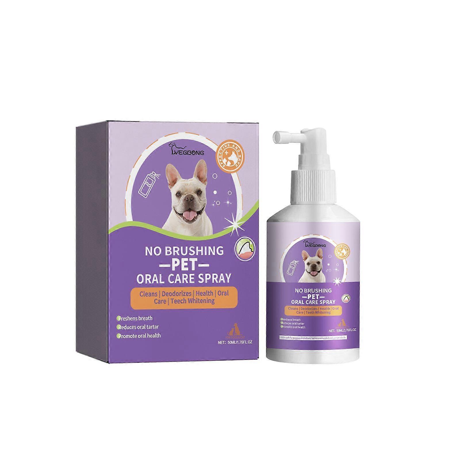 Yegbong Pet Teeth Cleaning Spray Freshens Pets Breath & Cleans Teeth with Odor Control